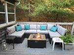 New fire table and outdoor sectional seating for summer 2021